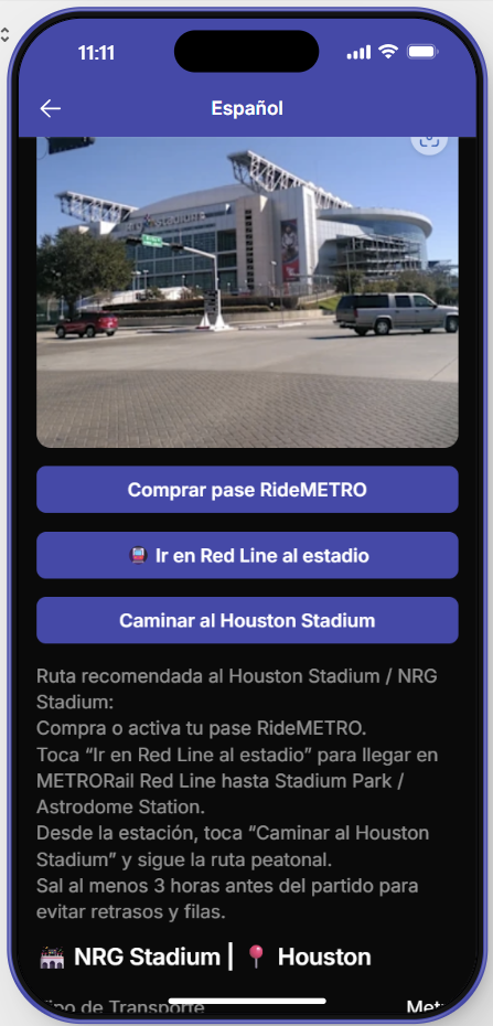 guia de llegada estadio houston
