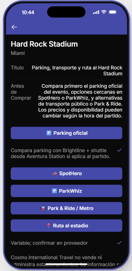 pantalla parking hard rock stadium